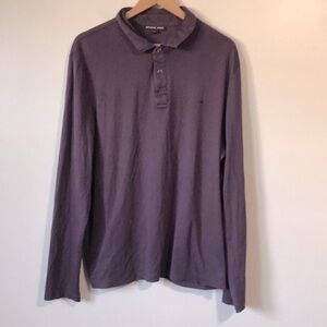 Michael Kors long-sleeve cotton polo shirt purple size XXL